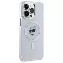 Karl Lagerfeld KLHMP14XHLSCHH iPhone 14 Pro Max 6.7" white hardcase IML Metal Choupette Head MagSafe