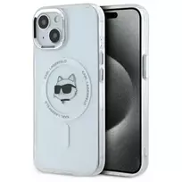 Karl Lagerfeld KLHMP15MHLSCHH iPhone 15 Plus 6.7" white | white hardcase IML Metal Choupette Head MagSafe
