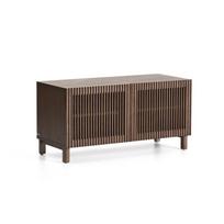 Tamsiai rudos spalvos spintelė batams iš uosio 98x50x43 cm Beyla – Kave Home