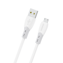 Dudao L25SM 3 A USB-A - micro USB laidas su minkštu silikono apvalkalu 1 m - baltas