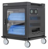 Manhattan nešiojamųjų kompiuterių krovimo vežimėlis / trolley per AC adapterį (EU) 32 vietos, Įdiekite prietaiso AC adapterį (maitinimo kabelius) į įrenginį, Tinka visiems nešiojamiesiems kompiuteriams (iki 15,6"), iPad'ams, MacBook'ams, Chromebook'ams, k