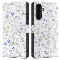Uždaromas Ekologiškos Odos Dėklas "samsung Galaxy A26 5g / A17 4g / 5g" Piniginei - "daisy" Su Lapais