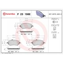 Diskinių stabdžių kaladėlių komplektas BREMBO P 23 198E