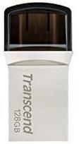TRANSCEND 128GB USB3.0 Pen Drive OTG Type A&C Sidabrinis