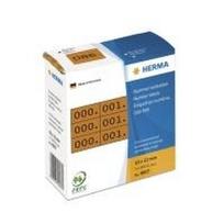 HERMA - Self-adhesive number labels - Schwarz, braun - 10 x 22 mm - 3000 Etikett(en) (1000 Bogen x 3) (4807)