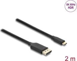 Delock USB Type-C™ zu DisplayPort Kabel (DP Alt Mode) 8K 60 Hz mit HDR Funktion 2 m schwarz (80165)