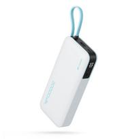 Cuktech CUKP200NGLLG 55W 20000mAh Powerbank with Built-in USB-C Cable – baltos spalvos