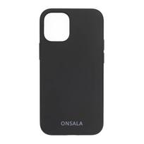 ONSALA Silicone Mobile Cover, Black, for iPhone 12 Mini