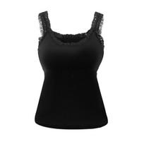 Lace Tank Top for Women Spaghetti Strap Sleeveless Camisole Top with Built in Bra Summer Basic Cami Shirt S pilka