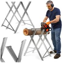 Metalinis stovas medienai pjauti, reguliuojamo aukščio, 120 kg, plienas