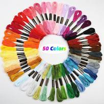 50 vnt/rinkinys 50 spalvų siuvinėjimas kryželiu siuvinėjimo siūlai Šaka Siūlai Poliesterio medvilnės siūlai siuvinėjimo linija 50Pcs/set įvairiaspalvis