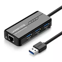 UGREEN 20265 USB-A | RJ45 1000Mbps HUB 3x USB 3.0 network adapter - black