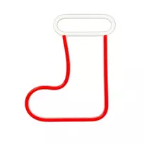 Forever Light Neon LED Christmas Sock, white, red - FLNE23
