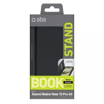 SBS Smooth wallet case for Xiaomi Redmi Note 15 Pro 4G, black