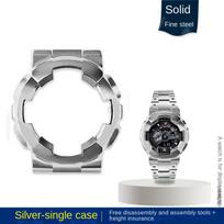 Modifikuotas auksinis dėklas, metalinis apyrankės rinkinys, skirtas Casio G-SHOCK Black Samurai GA-110GB GA100 GA120, nerūdijančio plieno laikrodžio dirželis For GA-110 100 120