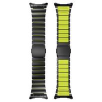 Prabangus titano dirželis Samsung Watch Ultra 2025 2024 47MM pločio Metalinė apyrankė Galaxy Watch 8 40 44MM Classic 46MM Laikrodžio apyrankė Galaxy Ultra 2025/2024 pilka/oranžinė