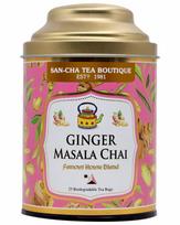 Sancha Tea Boutique, Imbiero Masala Chai, Assam juodoji arbata su tikru indišku imbieru, Cutting Chai stiliaus, 25 piramidės arbatos maišeliai, maišyta mažomis partijomis