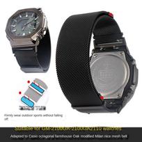 Skirta Casio Farm Oak GA2100 GM2100 GA2110 Metalinė modifikuota apyrankė GST-B200 Milano tinklelio nerūdijančio plieno Dirželis Laikrodžio grandinėlės apyrankė For GA2100 GM2100 sidabras