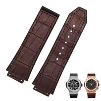 Minkštas laikrodžio dirželis Hublot 25mm*19mm Laikrodžio dirželiai HUBLOT Big Bang serijai Laikrodžio apyrankė Tikra oda+silikonas 26mm-19mm