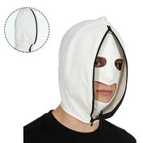 Odinė pilno veido kaukė, dvigubo sluoksnio galvos apdangalas, užtrauktuko galvutės gobtuvas, reguliuojama raištukais odinė kankinimo kaukė, Helovino, Cosplay vakarėlio kaukė M juoda