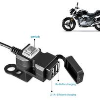 Dvigubo USB prievado 12V atsparus vandeniui motociklo vairo įkroviklis 5V 1A/2.1A adapteris maitinimo lizdas telefonui, mobiliajam telefonui