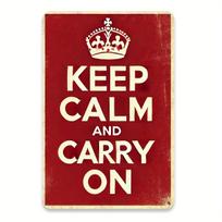Keep Calm and Carry On Vintage Metal Sign    Retro Red  White Poster with Crown Illustration for Home Kitchen Dining Roo 20x30cm（7.8x11.8inch）
