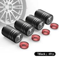 Car Sticker 2025 New Tesla Aluminum Alloy Car Wheel Tire Valve Cap Tyre Rim Stem Cover For Tesla Model 3 Y S X Roadster