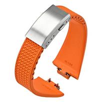 Fluoro kaučiuko dirželis Tissot PRX serijai Super Player 35mm 40mm FKM moterims vyrams Quick Release sulankstoma sagtimi Laikrodžio dirželis 11mm 12mm 11mm balta