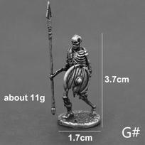 1Pcs White Copper Undead Skeleton Legion Figurines Miniature Decoration Retro Metal Skull Soldier Army Statue Desk Toy Ornament A sidabras