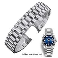 Prabangus nerūdijančio plieno laikrodžio dirželis Jubilee for Rolex, metalinis, lenktu galu, tvirtas pakeičiamas apyrankė 13mm 17mm 20mm 21mm 21mm gray