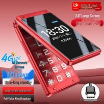 Gionee G68 4G atlenkiamasis telefonas senjorams (CN versija) 4G Full Network Flip to Answer & Hang Up juoda
