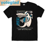 Anime Pokémon Lugia Spausdinti Grynos Medvilnės Marškinėliai Vyrams ir Moterims Pavasario Vasaros Nauja Kolekcija Madingi Trumpomis Rankovėmis Marškinėliai 4XL