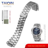 Aukštos kokybės nerūdijančio plieno laikrodžio apyrankė Patek Philippe Nautilus 5711/5726 laikrodžiui, išgaubta, tvirta plieninė vyriška juosta, priedai 25mm 25mm rožinio aukso spalvos