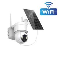 Saulės energija maitinamos belaidės lauko apsaugos kameros, 2K 2.4G WiFi kamera su saulės baterija ir baterija, spalvotas naktinis matymas su prožektoriumi, 360° PTZ WIFI Camera