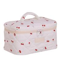 Fashionable Bowknot Quilted Makeup Bag Accessory for Women Daily Casual Use Elegant Travel Cosmetic Storage Items 1