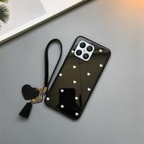 „Coque“, skirtas „Huawei Honor X8“ grūdinto stiklo telefono dėklas, skirtas „Honor X8 X30i X30 X20 SE X10 Lite Cute Love Heart“ kietas telefono apsauginis dangtelis su riešo dirželiu For Honor X10 Lite balta
