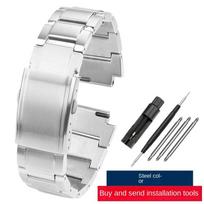 Skirta Casio G-SHOCK GST-B200 apyrankei gstb200 Kietas nerūdijantis plienas 24x16mm laikrodžio apyrankė Greito atsegimo metalinė Vyriška riešo juosta apyrankė GST-B200 strap sidabras