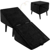 Reusable Split Dog Ramp Folding Dog Ramp Ottoman Multifunctional Foldable Lightweight Puppy Step for Home Pet Use tamsiai pilka spalva