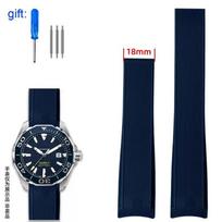 Guminis silikoninis laikrodžio dirželis Atsparus vandeniui apyrankės laikrodžio dirželiai TAG HEUER AQUARACER 300 WAY201B serijos laikrodžio grandinėlė 22mm 22mm