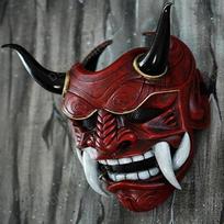 Japanese Ghost Hannya Halloween Masquerade Mask Prajna Half Face Masks Samurai žalia