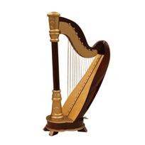 Medinis miniatiūrinis arfos modelis su juodu dovanų dėklu Muzikos instrumento modelis Muzikinės dovanos Papuošalai Dekoracijos 20cm