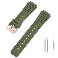 Skirta Casio laikrodžiui CA-53W CA-61W FT-100W W-520U Laikrodžio dirželis Dervos dirželis Išgaubtas Vandeniui atsparus Apyrankė Vyriška Apyrankė Su įrankio priedu 18mm