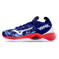 Mizuno Momentum Smūgius sugeriantys Neslystantys Patvarūs Pritaikyti Žemi Sportiniai Bateliai Unisex Kelnaitės Mėlyni Raudoni V1GA191164 40.5