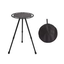 Portable Small Folding Round Table Adjustable Height Aluminum Alloy Table for Camping, Picnics, and Self-Driving Tours
