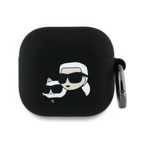 Karl Lagerfeld Kla4Runkchk Airpods 4     Cover Black/Black Silicone Karl&Chaupette Head 3D