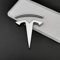 Automobilio lipdukas Tesla 3D METALINIS Automobilio priekinio variklio dangčio ženklelis Galinės bagažinės emblema Lipdukas Galinės bagažinės apdaila Tesla Model S X 3 Y 2017 m. Per juoda