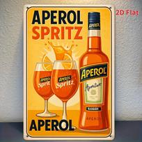 APEROL Spritz skardinis ženklas    Retro metalo sienos menas su ryškiai oranžiniu geltonu dizainu Puikiai tinka namų barui, kavinei, garažui dekoruoti 20x30cm（7.8x11.8inch）