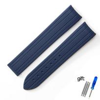 High-Quality Rubber Watch Strap For Omega New Seamaster 300 Watchband Folding Clasp Curved End Men Watches Accessories 20mm 20mm