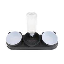 Double Bowl Pet Food Water Dish Feeder For Dog Cats Daily Feeding with Automatic Water Dispenser For Pet Dry Wet Food rožinė