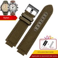 Sportiškas drobės laikrodžio dirželis, odinis pagrindas, skirtas TIMEX T2N720 T2N721 TW2R55500, 24*16mm, Armijos žalias rudas, Vyriškas laikrodžio dirželis Apyrankė 24.16mm